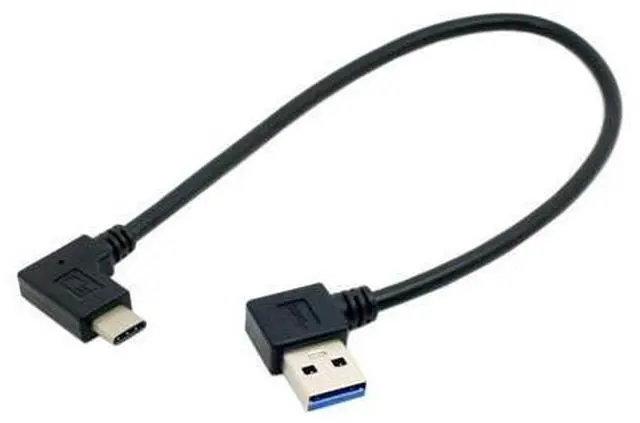 Main image of USB 3.0 to USB C 90 Degree Left Angled Data Extension Cable for Tablet Mobile Phone Hard Disk Drive 30cm