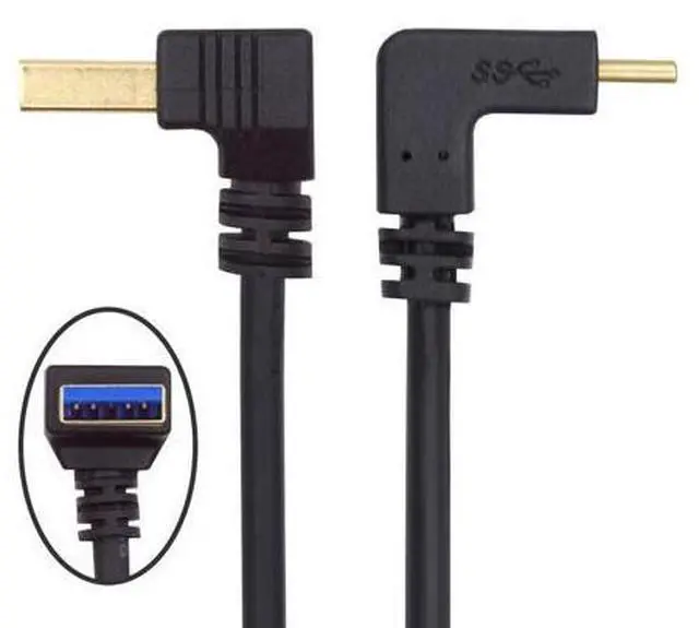 Alt view image 2 of 7 - CY USB 3.1 Typc C USB-C Reversible Angled to 90 Degree Up Angled A Male Data Cable for Tablet Phone 100cm Type-08