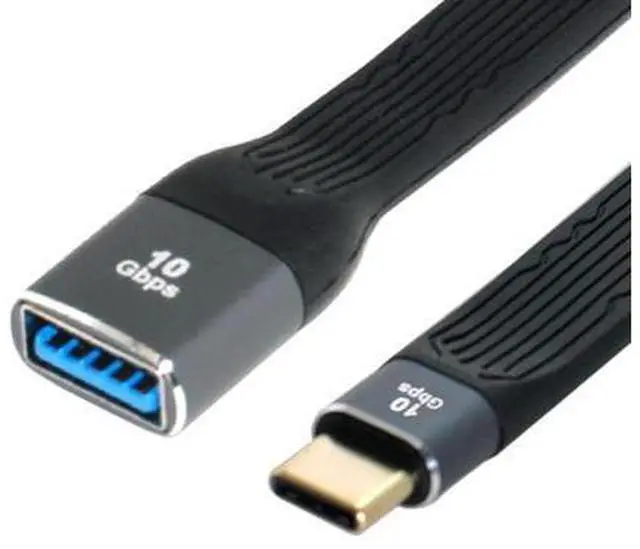 Alt view image 7 of 7 - USB 3.0 Type A Female to USB-C USB 3.1 Type C Male Host OTG Flat Slim FPC Data Cable for Laptop & Phone