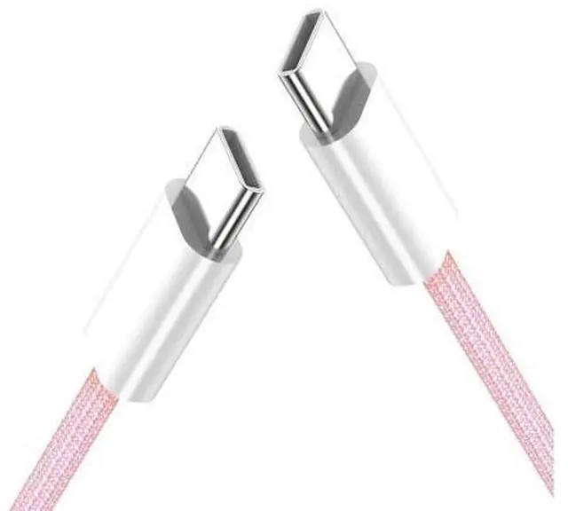 Alt view image 7 of 7 - USB-C Type C Male to Male PD 27W 65W Power 480Mbps Data Cable Pink Sleeve for Phone & Tablet & Laptop 20cm