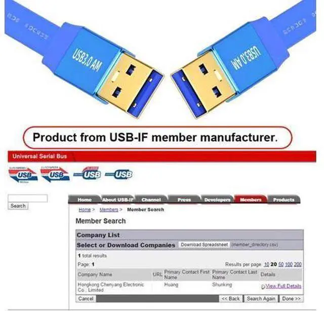 Alt view image 3 of 7 - Ultra Flat Slim USB 3.0 Type-A Male to USB3.0 A Male Cable Extension Blue 5Gbps for Disk SSD Camera Data (60cm)