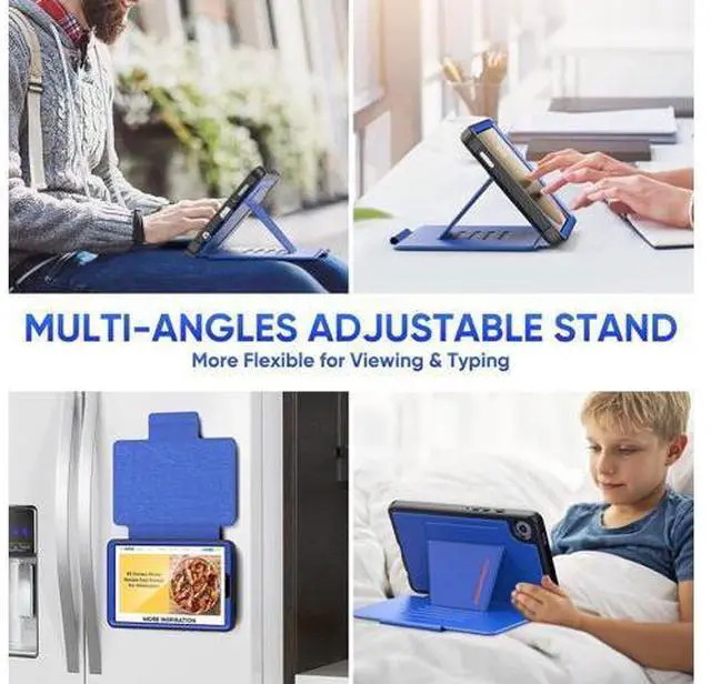 Alt view image 5 of 7 - for Galaxy Tab A9 5G Tablet Case 8.7'', Smart Auto Sleep Cover with Magnetic Multi-Angles Stand, Card Slot for Galaxy Tab A9 8.7'' SM-X110/X115/X117 (Blue)