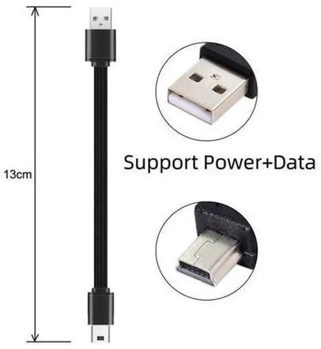 Alt view image 5 of 7 - 13cm USB 2.0 Type-A Male to Mini 5Pin USB Male Male Data Flat Slim FPC Cable for FPV & Disk & Phone