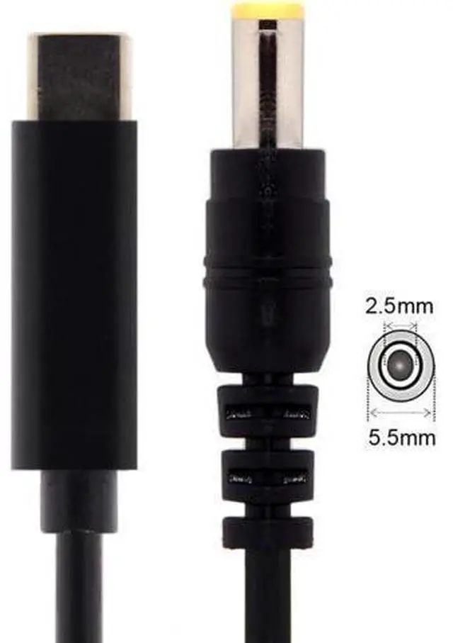 Alt view image 7 of 7 - Type C USB-C Input to DC 5.5 * 2.5mm Power PD Charge Cable for Laptop Notebook