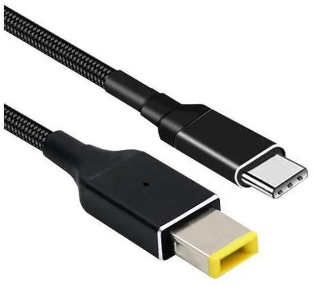 Alt view image 2 of 7 - USB-C 100W 20V Input to Rectangular Jack PD Power 65W Output Charge Cable Support QC PD Type-C for Thinkpad X1 Legion Y7000P Laptop (1.8m)