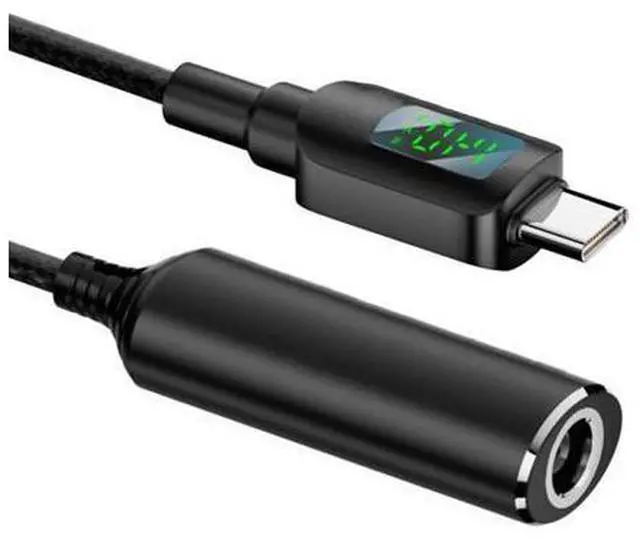 Main image of DC Jack 7.9x5.4mm Input to USB-C Type-C Power 140W Smart LED Display Charge Cable for Laptop Phone PD9V/5V/20V/7A
