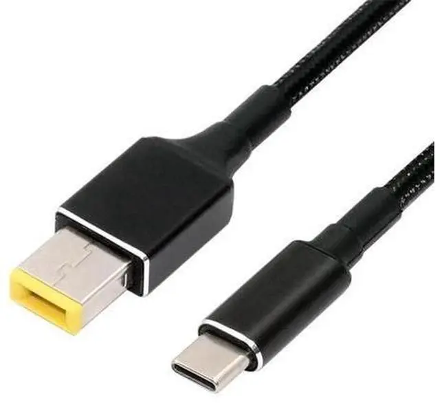 Main image of USB-C 100W 20V Input to Rectangular Jack PD Power 65W Output Charge Cable Support QC PD Type-C for Thinkpad X1 Legion Y7000P Laptop (1.8m)