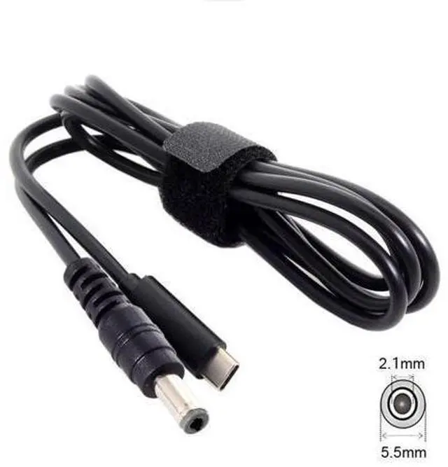 Alt view image 5 of 6 - Type C USB-C Input to Rectangle 5.5x2.1mm Cable Cord for Laptop Notebook 1.8M
