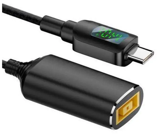 Main image of Rectangle Jack Thinkpad X1 Input to USB-C Type-C Power 140W Smart LED Display Charge Cable for Laptop Phone PD9V/5V/20V/7A