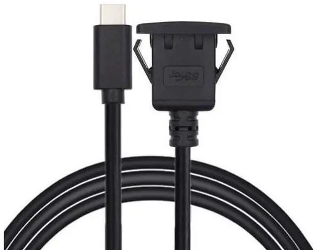Main image of Waterproof Dustproof USB-C Type-C USB 3.1 10Gbps Extension Flush Car Latch Mount Extension Cable for Dashboard Panel