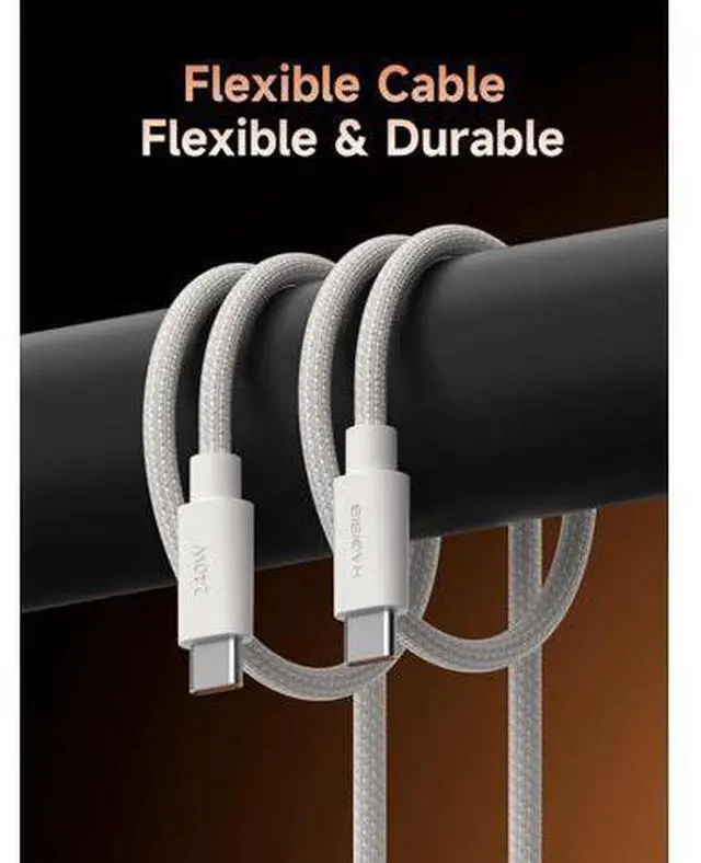 Alt view image 5 of 7 - Wedge Joint USB-C Cable, 240W Fast Charging Cable Flexible USB Type C Cable 480Mbps Data Transfer USB-C Cord for iPhone 17 16 15 Pro Max, MacBook Pro Air (White, 3.3FT)