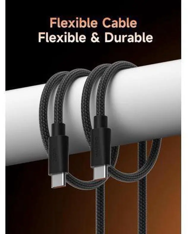 Alt view image 5 of 7 - Wedge Joint USB-C Cable, 240W Fast Charging Cable Flexible USB Type C Cable 480Mbps Data Transfer USB-C Cord for iPhone 17 16 15 Pro Max, MacBook Pro Air (Black, 6.6FT)