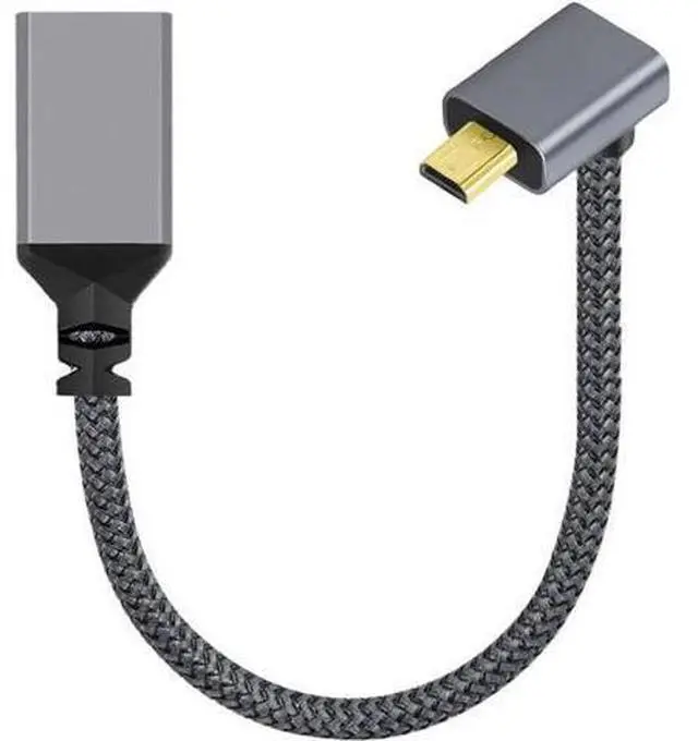 Main image of 4K Type-D Micro HDMI 1.4 Male 90 Degree Up Angled to HDMI Female Extension Cable for DV MP4 Camera DC Laptop