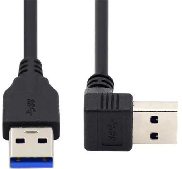 Main image of Down Angled USB 3.0 Type-A Male to Straight 3.0 Type-A Male Data 5Gbps Cable 90 Degree 40cm