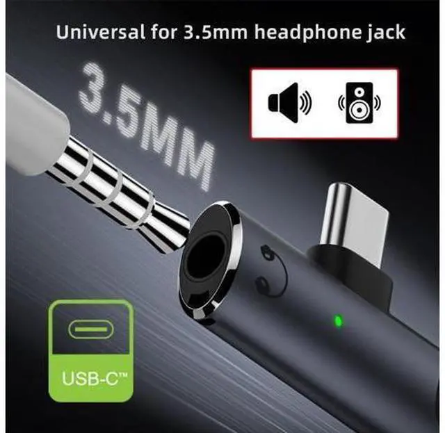 Alt view image 5 of 7 - 2 in 1 USB C to Audio and Charger Adapter,USB C to 3.5mm Headphone Jack and PD 100W Fast Charging Support Charge & Misuc at Same time