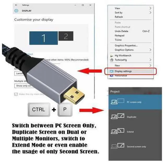 Alt view image 5 of 7 - 4K 60hz HDMI 2.0 Male to Micro HDMI Type-D Male Cable with Sleeve Straight Connector for HDTV Computer Laptop Monitor 100CM
