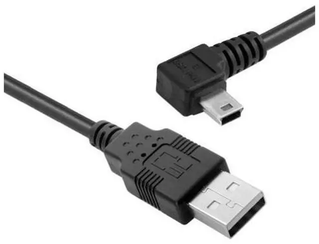 Alt view image 5 of 7 - Mini USB B Type 5pin Male Left Angled 90 Degree to USB 2.0 Male Data Cable 5 Meters with EMI Ferrite Core