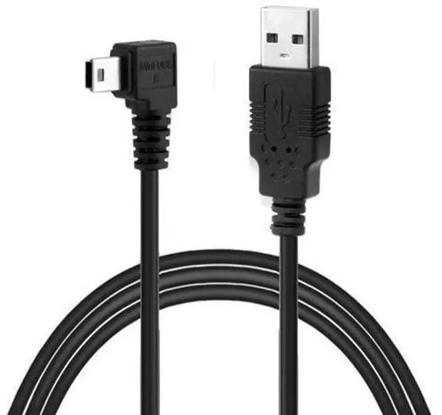 Alt view image 4 of 7 - Mini USB B Type 5pin Male Left Angled 90 Degree to USB 2.0 Male Data Cable 5 Meters with EMI Ferrite Core