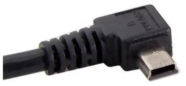 Alt view image 7 of 7 - Mini USB B Type 5pin Male Left Angled 90 Degree to USB 2.0 Male Data Cable 5 Meters with EMI Ferrite Core