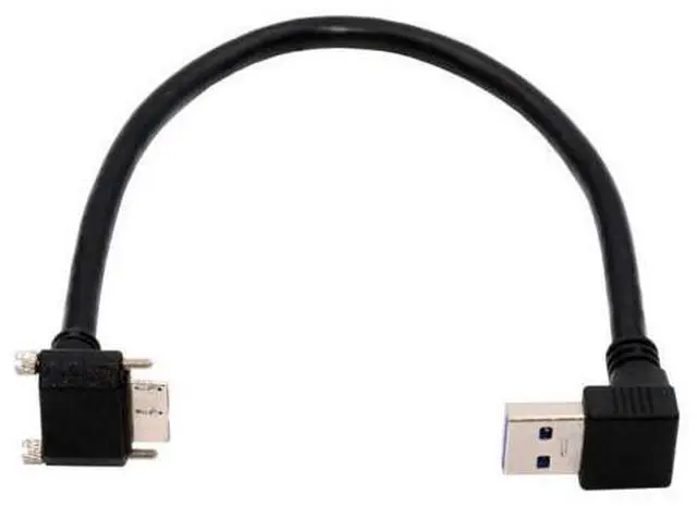 Alt view image 7 of 7 - USB 3.0 to Micro USB 3.0 90 Degree Down Angled with Locking Screw Panel Cable 25cm