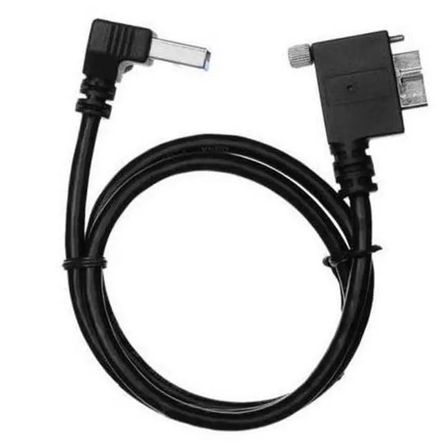 Alt view image 4 of 6 - USB 3.0 to Micro USB 3.0 90 Degree Left Angled with Locking Screw Panel Cable 0.5M