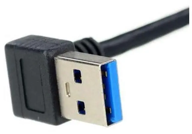 Alt view image 5 of 6 - USB 3.0 to Micro USB 3.0 90 Degree Left Angled with Locking Screw Panel Cable 0.5M