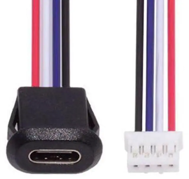 Alt view image 6 of 7 - 5 Pack 2.0mm Pitch 4Pin to USB C Female DC 5V 3A Flush Mount Charging Socket Port Conversion Cable Adapter