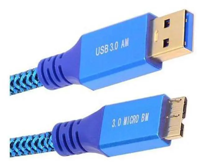 Main image of USB 3.0 Type-A Male to USB3.0 Micro-B Male Cable Extension Blue Sleeve 5Gbps for Disk SSD Camera Data 30cm