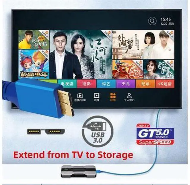 Alt view image 7 of 7 - USB 3.0 Type-A Male to USB3.0 Micro-B Male Cable Extension Blue Sleeve 5Gbps for Disk SSD Camera Data 30cm