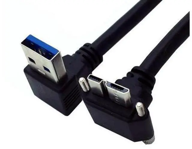 Main image of 25cm USB 3.0 to Micro USB 3.0 90 Degree UP Angled Cable with Locking Screw Panel for Photography, Data Transfer