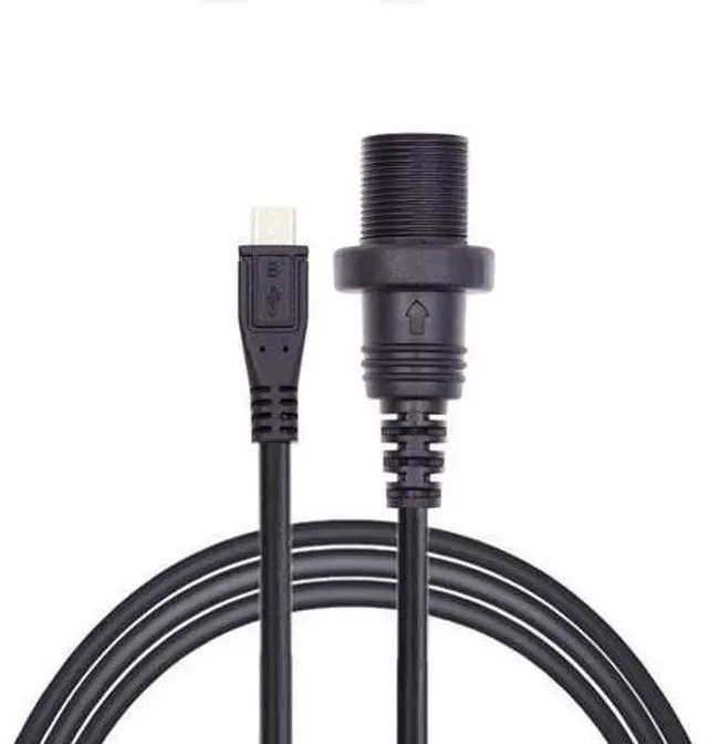 Main image of 1m Waterproof Dustproof 480Mbps Micro USB2.0 5Pin Male to Female Extension Data Power Cable Car Panel Mount Design