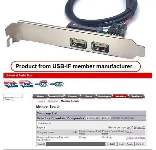 Alt view image 5 of 7 - Cable Internal Dual USB2.0 Female Mount Panel to Motherboard 9pin Baffle Cable with Extral SATA Power and 12cm Bracket