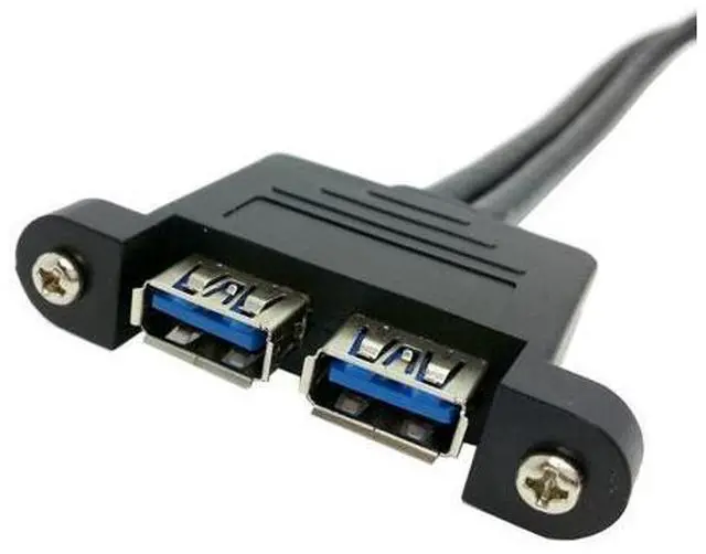 Alt view image 2 of 7 - USB 3.0 Front Panel Header 2 Male to 2 USB 3.0 Female Panel Port Extension Cable 0.5M with Panel Mount Holes