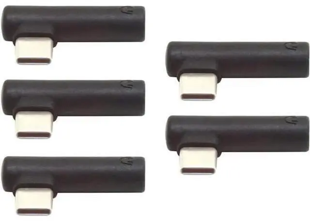 Main image of 5pcs/Set Type-C to 3.5mm Earphone Adapter 90 Degree Angled Type USB-C 3.1 Male to AUX Audio Female