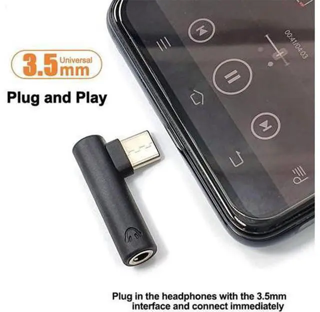 Alt view image 2 of 7 - 5pcs/Set Type-C to 3.5mm Earphone Adapter 90 Degree Angled Type USB-C 3.1 Male to AUX Audio Female