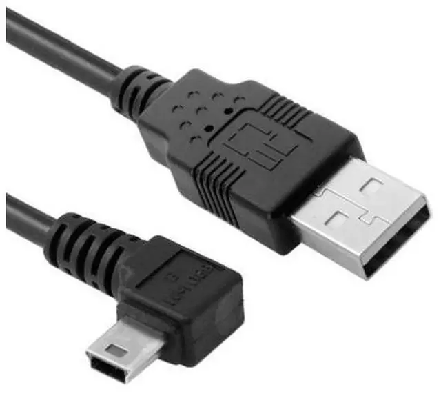Alt view image 4 of 7 - Mini USB B Type 5pin Male Right Angled 90 Degree to USB 2.0 Male Data Cable with Ferrite 3.0m