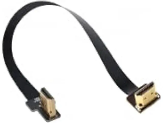 Main image of CYFPV Dual 90 Degree Right-Up Angled HDMI Type A Male to Male HDTV FPC Flat Cable for FPV HDTV Multicopter Aerial Photography 50CM
