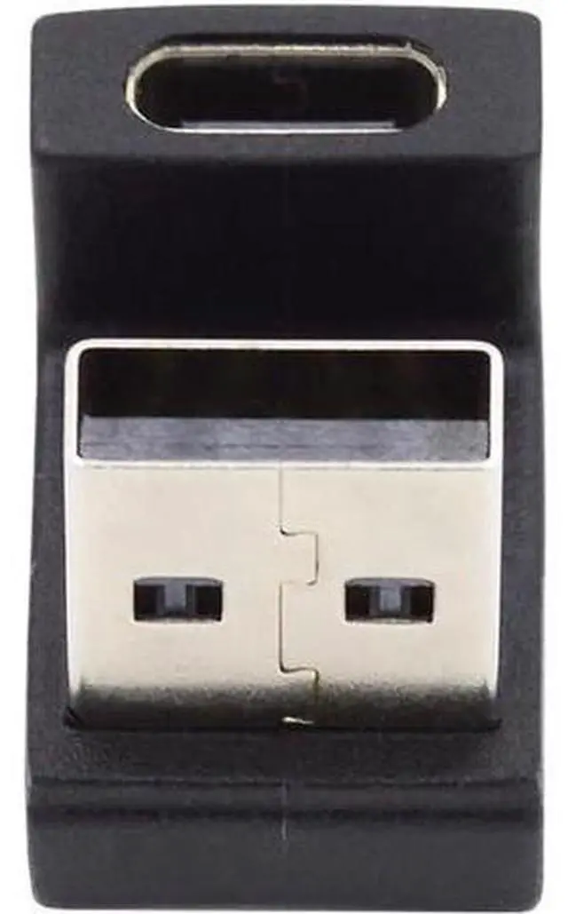 Alt view image 7 of 7 - USB-C Type C Female Up Opposite U Shape Back Angled to USB 3.0 A Male Data Adapter for Laptop Desktop