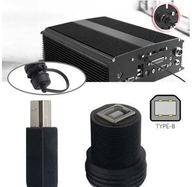 Alt view image 4 of 7 - 1m Waterproof Dustproof 480Mbps USB2.0 Standard B Type Male to Female Extension Data Power Cable Car Panel Mount Design