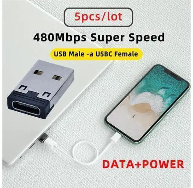 Alt view image 2 of 7 - 5pcs/lot USB-C Type C Female to USB 2.0 A Male 480Mbps Data Power Adapter for Laptop Tablet Phone