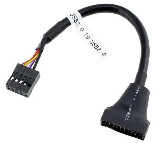 Alt view image 4 of 7 - 2 Pack USB 2.0 Front Panel Header 9/10Pin Male/Female to 19/20Pin Male/Female Mainboard Header Gender Changer Cable Adapter
