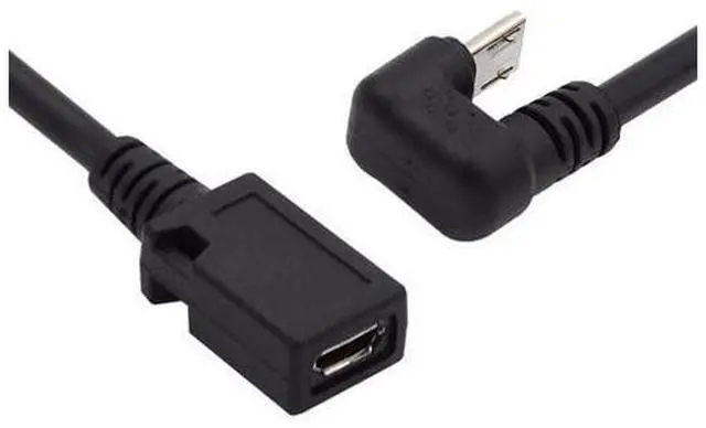 Main image of 5Pin Micro USB 2.0 Male to Female Power Data Extension Cable Opposite U Shape Back Angled Type for Phone Laptop