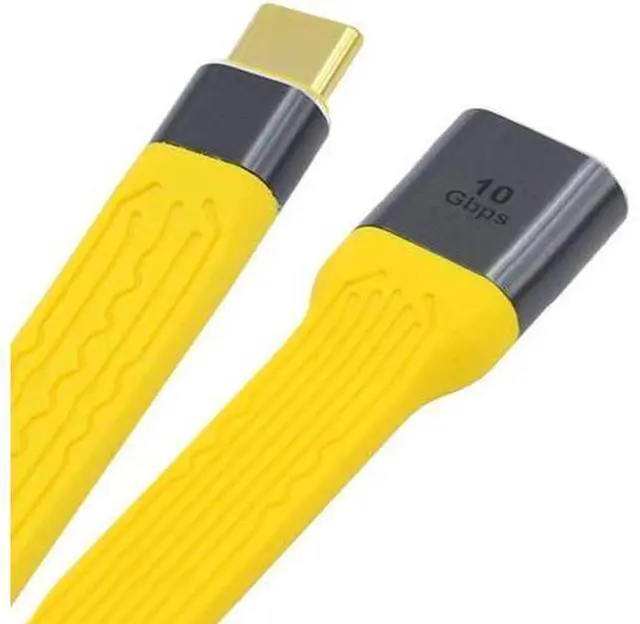 Main image of Yellow USB 3.1 Type C Male Host to USB3.0 Type A Female OTG Flat Slim FPC Data Cable for Laptop & Phone