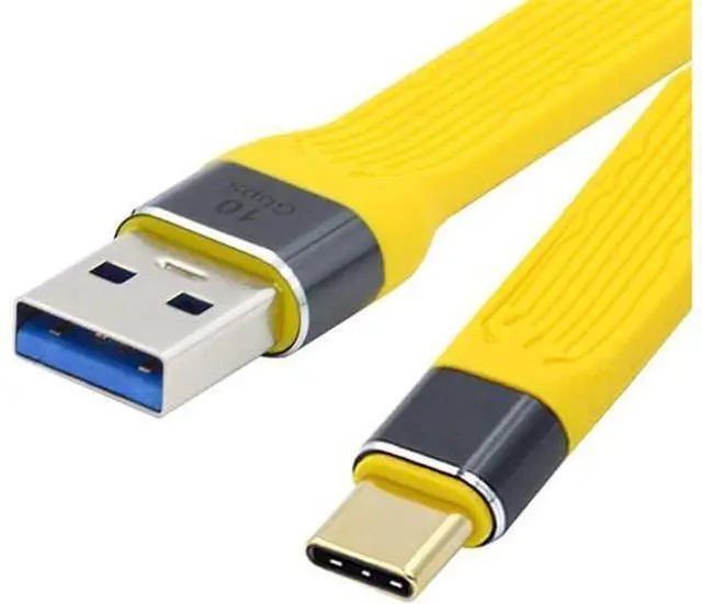 Main image of Yellow 10Gbps USB 3.1 Type C Male to USB3.0 Type A Male Flat Slim FPC Data Cable for Laptop & Phone