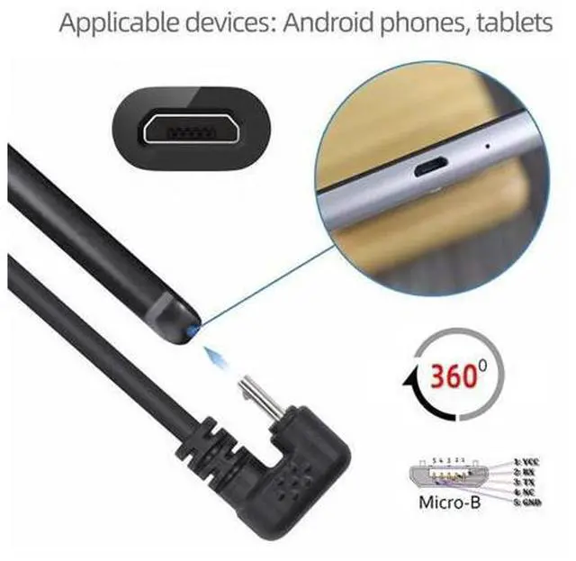 Alt view image 5 of 7 - 5Pin Micro USB 2.0 Male to Female Power Data Extension Cable Opposite U Shape Back Angled Type for Phone Laptop