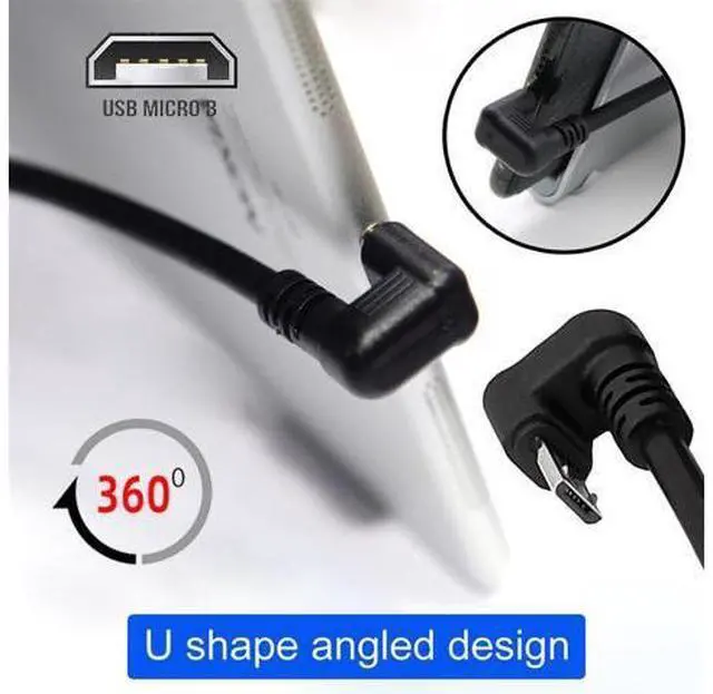 Alt view image 7 of 7 - 5Pin Micro USB 2.0 Male to Female Power Data Extension Cable Opposite U Shape Back Angled Type for Phone Laptop