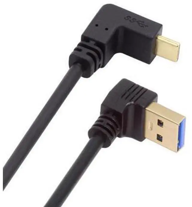Main image of USB 3.1 USB-C Reversible Angled to 90 Degree Up Angled A Male Data Cable for Tablet Phone 100cm