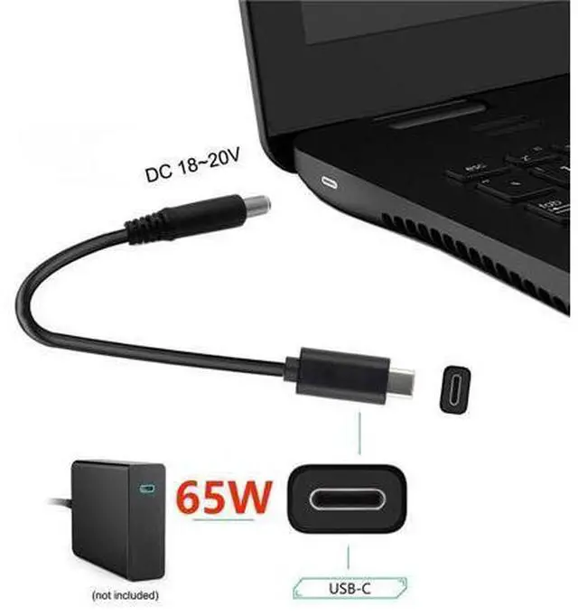 Alt view image 3 of 7 - USB C to DC 20V 4.5x3.0mm PD 65W Charge Cable with PD Emulator Trigger for H-P Laptop