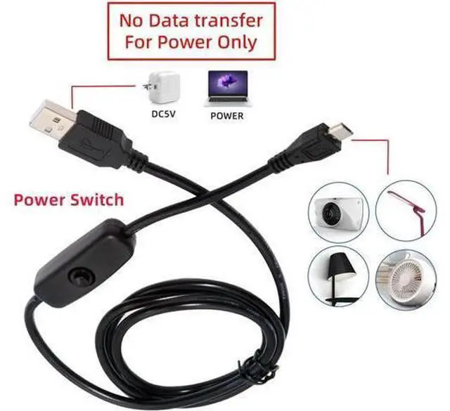 Alt view image 4 of 7 - Micro USB2.0 to Type-A Cable with On Off Power Switch Button Micro 5Pin for DC 5V Desk Lamp Fan Camera