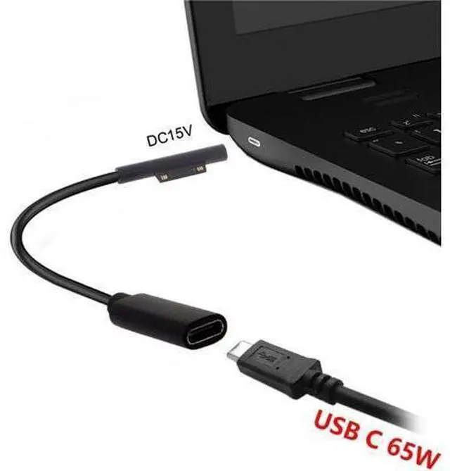 Alt view image 4 of 7 - USB C to DC 15V Surface Pro3 Pro4 Pro5 Pro6 Book Pro PD 65W Charge Cable